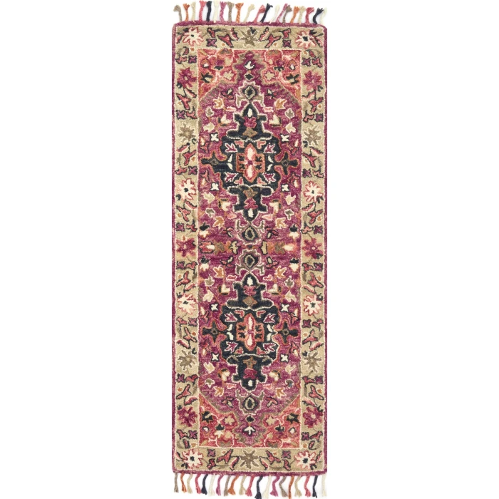 Loloi Zharah Raspberry / Taupe ZR-05 18 in. X 18 in. Sample Rug