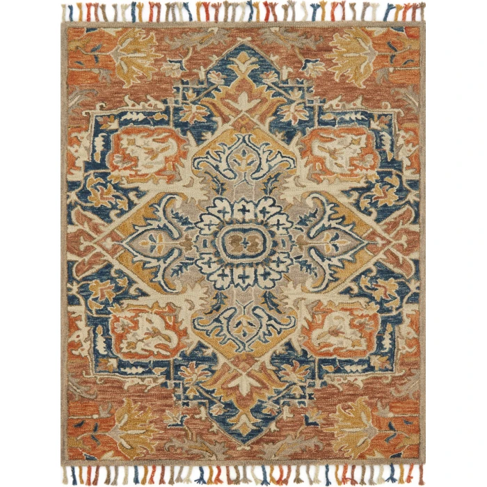 Loloi Zharah Rust / Blue ZR-10 18 in. X 18 in. Sample Rug
