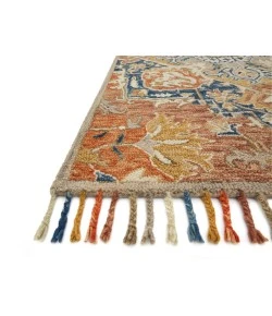 Loloi Zharah Rust / Blue ZR-10 3 ft. 6 in. X 5 ft. 6 in. Rectangle Rug