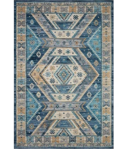 Loloi Zion ZIO-02 OCEAN / GOLD Area Rug 8 ft. 6 in. X 11 ft. 6 in. Rectangle