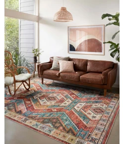 Loloi Zion ZIO-05 RED / MULTI Area Rug 8 ft. 6 in. X 11 ft. 6 in. Rectangle