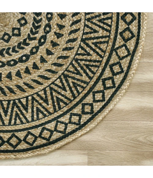 LR Home Dazzle Black 6ft. Round Rug