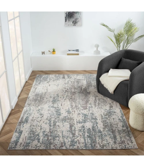 LR Home Allure Gray/Blue 82464 10 ft. X 14 ft. Rect. Rug