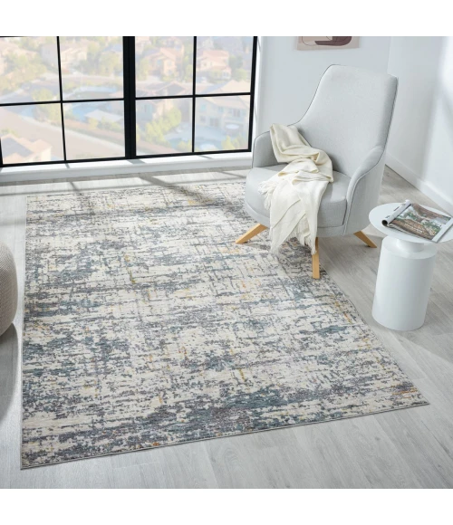 LR Home Allure Blue/Taupe 82466 7 ft. 9 in. X 9 ft. 9 in. Rect. Rug