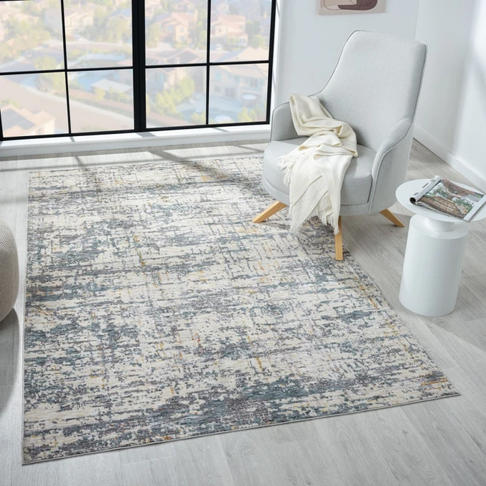 LR Home Allure Blue/Taupe 82466 7 ft. 9 in. X 9 ft. 9 in. Rect. Rug