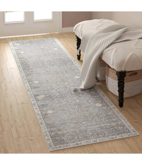 LR Home Allure Gray ALLUR 2ft. x 8ft. Runner Rug