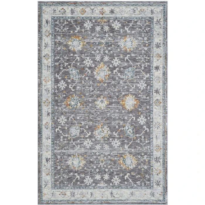 LR Home Allure Gray/Blue 82473 7 ft. 9 in. X 9 ft. 9 in. Rect. Rug