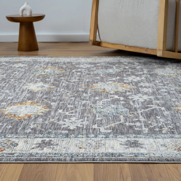 LR Home Allure Gray/Blue 82473 7 ft. 9 in. X 9 ft. 9 in. Rect. Rug