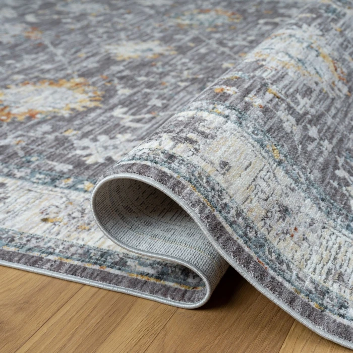 LR Home Allure Gray/Blue 82473 7 ft. 9 in. X 9 ft. 9 in. Rect. Rug