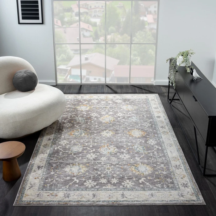 LR Home Allure Gray/Blue 82473 7 ft. 9 in. X 9 ft. 9 in. Rect. Rug