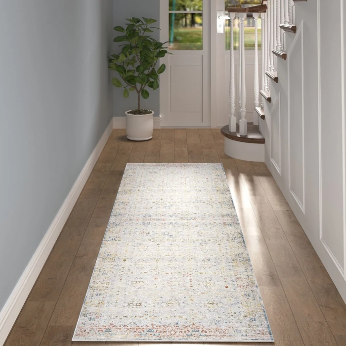 LR Home Allure Light Gray/Blue 82474 2 ft. 6 in. X 8 ft. Rect. Rug