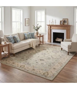 Rugs Town 83108 Green / Beige 9ft. x 12ft. Rect. Rug