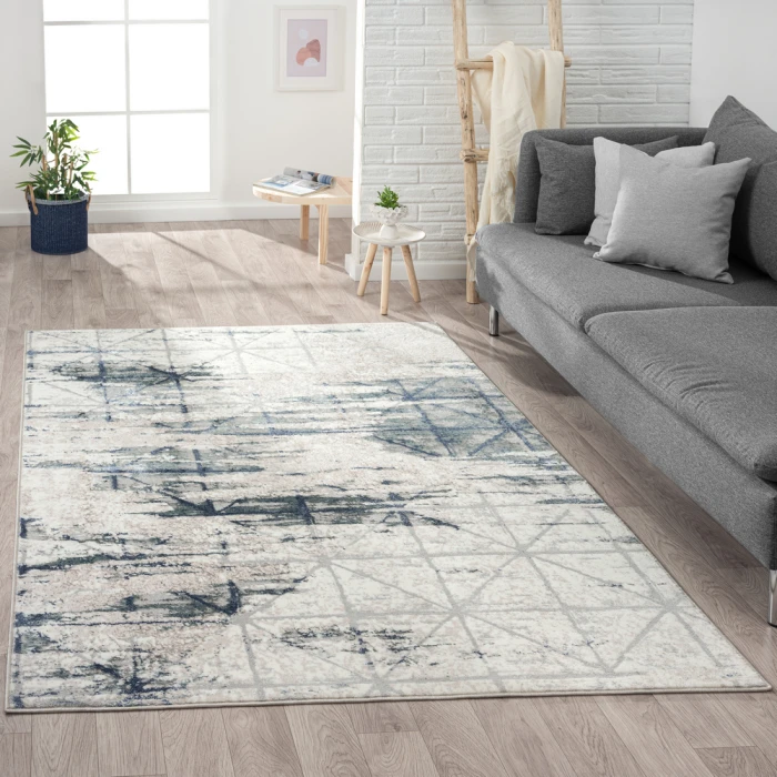Rugs Town 82052 Blue/ Beige 7'-5" X 9'-5 Rect. Rug
