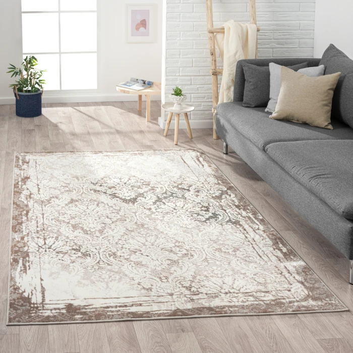 Rugs Town 82054 Cream/ Beige 7'-5" X 9'-5 Rect. Rug