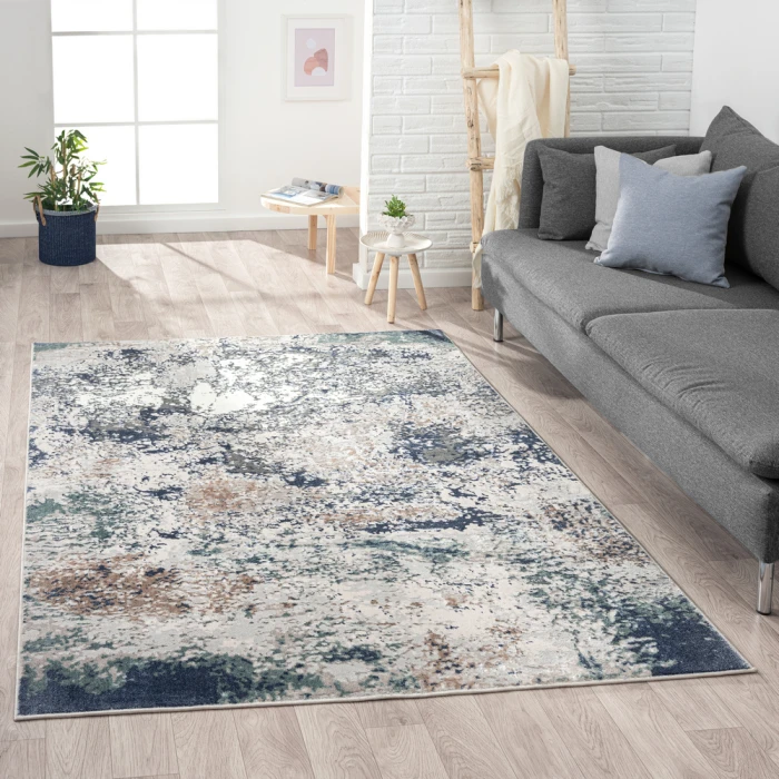 Rugs Town 82057 Gray/ Teal 7'-5" X 9'-5 Rect. Rug