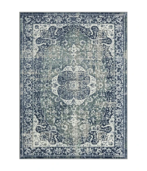 LR Home ANTALYA 82058 Beige/ Teal/ No Color 5'0" X 7'0 Rect. Rug
