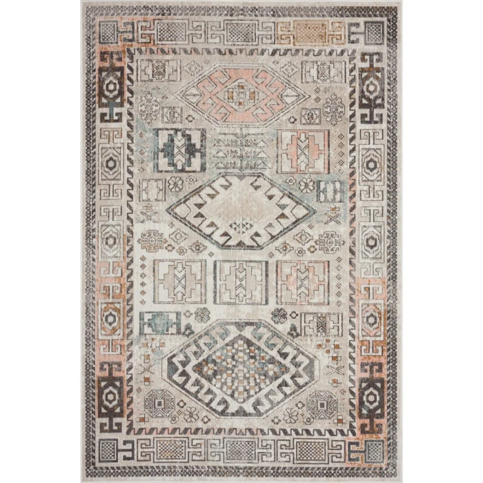 Rugs Town 81474 Cream/ Brown 5'-3" X 7'-10 Rect. Rug