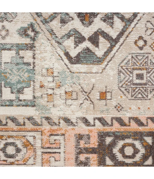 LR Home ANTIQUITY 81474 Cream/ Brown 5'-3" X 7'-10 Rect. Rug