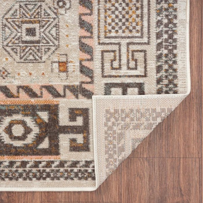 Rugs Town 81474 Cream/ Brown 5'-3" X 7'-10 Rect. Rug