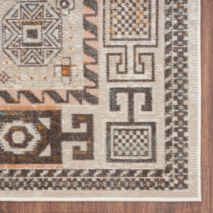 Rugs Town 81474 Cream/ Brown 5'-3" X 7'-10 Rect. Rug
