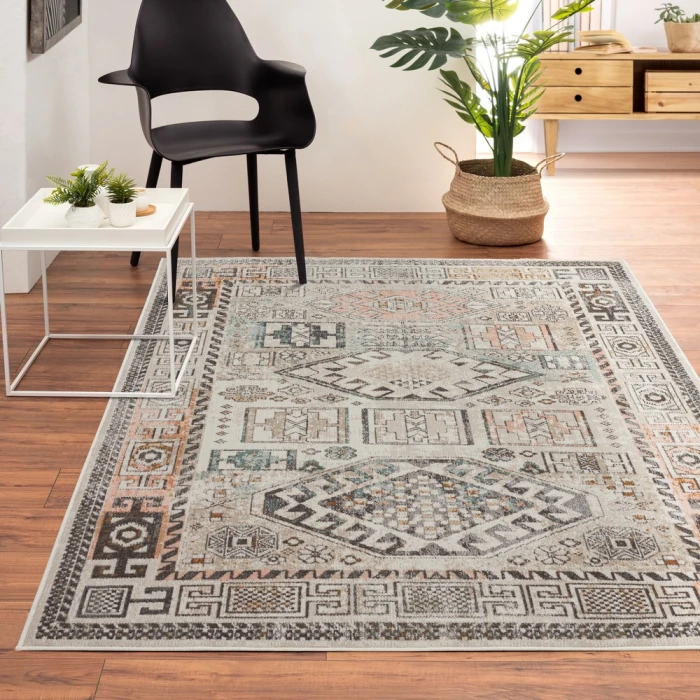 Rugs Town 81474 Cream/ Brown 5'-3" X 7'-10 Rect. Rug