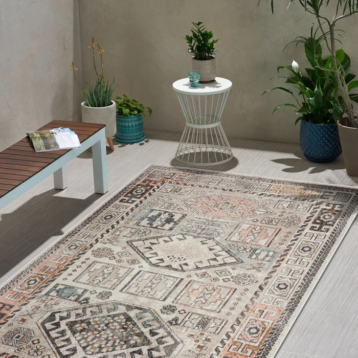 Rugs Town 81474 Cream/ Brown 5'-3" X 7'-10 Rect. Rug