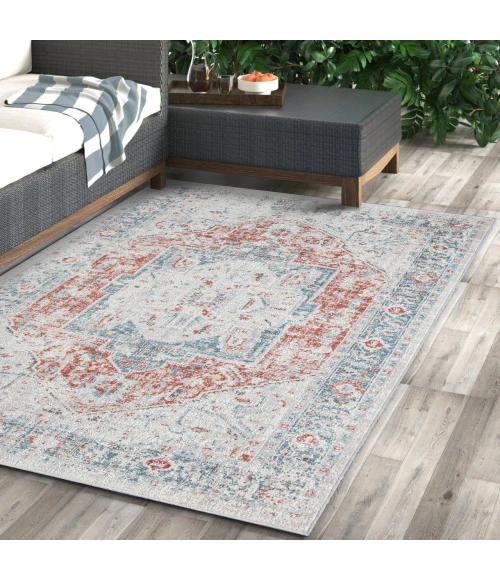 LR Home Antiquity Blue ANTIQ 7ft.9in. x 9ft.9in. Rectangle Rug