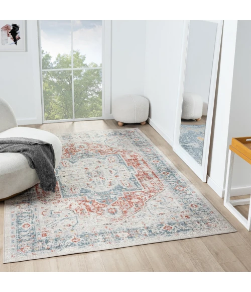 LR Home Antiquity Blue ANTIQ 7ft.9in. x 9ft.9in. Rectangle Rug