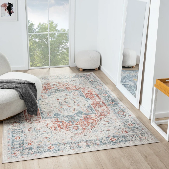 Rugs Town Blue ANTIQ 4ft. x 6ft. Rectangle Rug