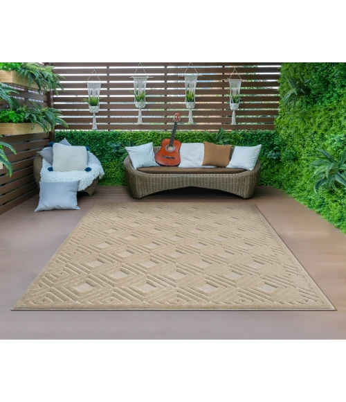 LR Home Atlas 82413 Beige 5'0" X 7'0 Rect. Rug