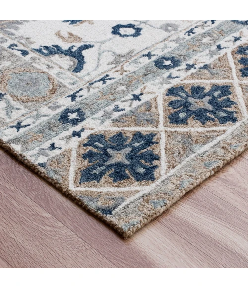 LR Home Babylon Tan/Blue 81791 9 ft. X 12 ft. Rect. Rug
