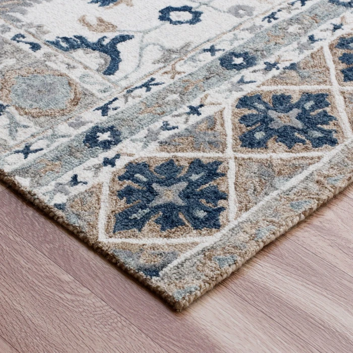 Rugs Town Tan/Blue 81791 7 ft. 9 in. X 9 ft. 9 in. Rect. Rug