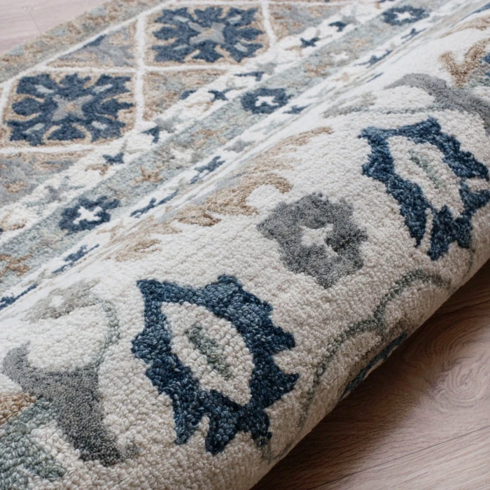 Rugs Town Tan/Blue 81791 7 ft. 9 in. X 9 ft. 9 in. Rect. Rug