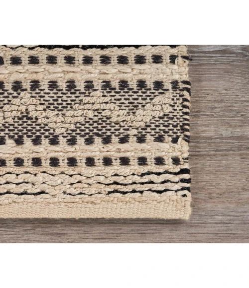 LR Home BLEACHED NATURALS 81432 Jet Black 9' X 12' Rect. Rug