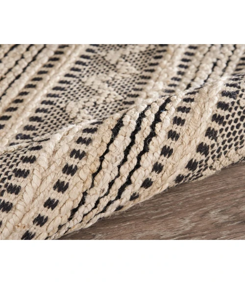 LR Home BLEACHED NATURALS 81432 Jet Black 9' X 12' Rect. Rug