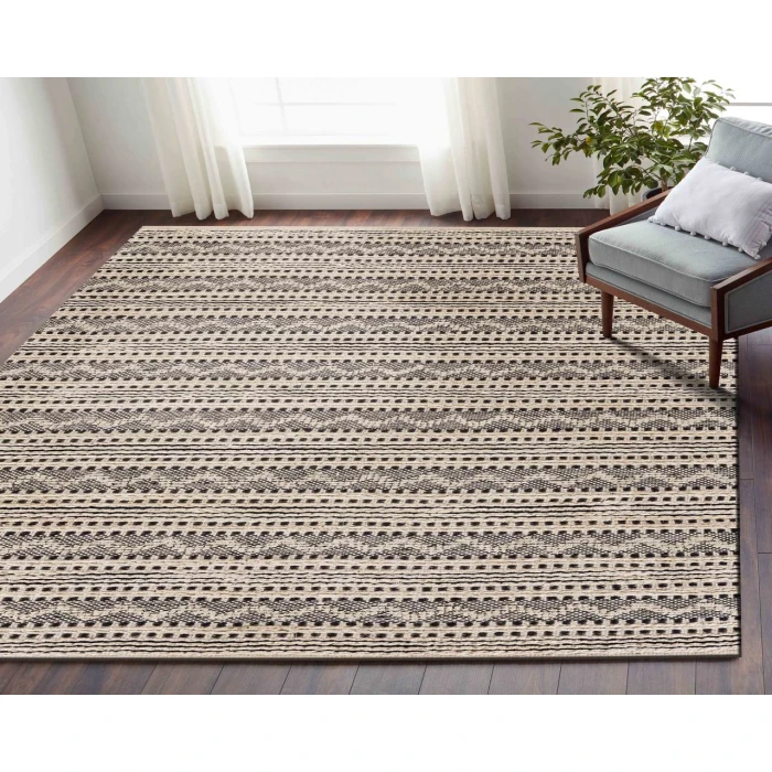 Rugs Town Naturals 81432 Jet Black 7'9" X 9'9 Rect. Rug