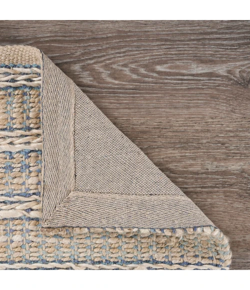 LR Home Bleached Naturals Blue BLEAC 2ft. x 3ft. Rectangle Rug