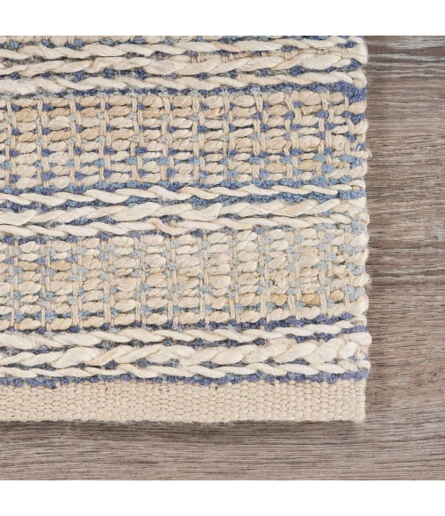 LR Home Bleached Naturals Light Blue/Ivory 81437 9 ft. X 12 ft. Rect. Rug