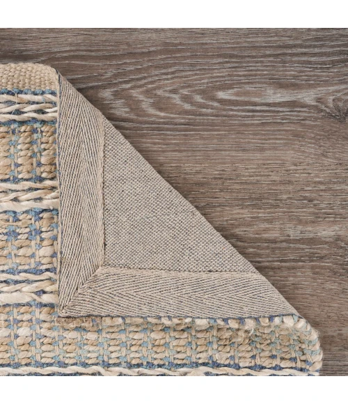 LR Home Bleached Naturals Light Blue/Ivory 81437 9 ft. X 12 ft. Rect. Rug