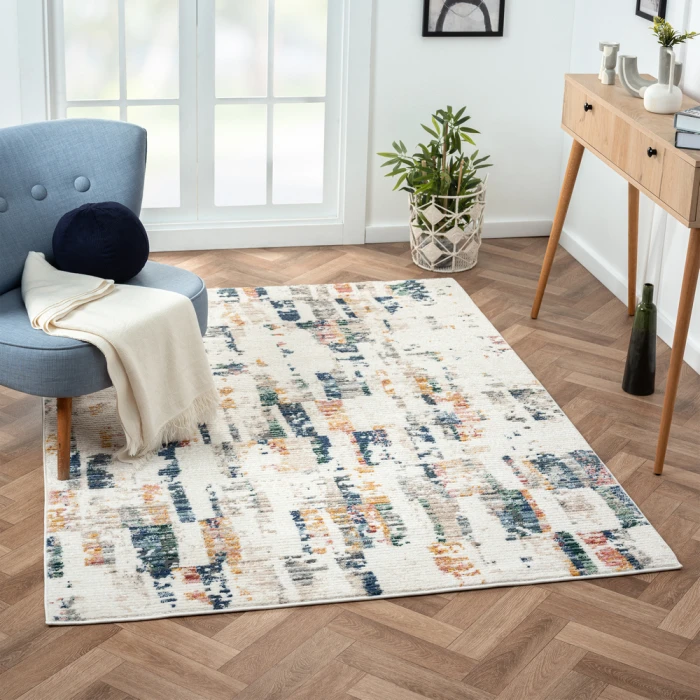 Rugs Town 82136 Cream/ Blue 5'0" X 7'0 Rect. Rug