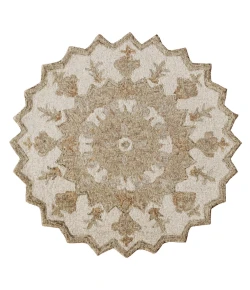 LR Home Bella Rose 21706 Beige 3' Round Rug