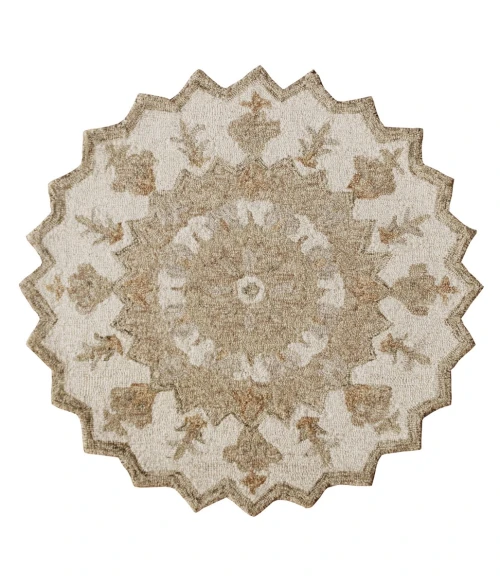 LR Home BELLA ROSE 21706 Beige 3' Round Rug