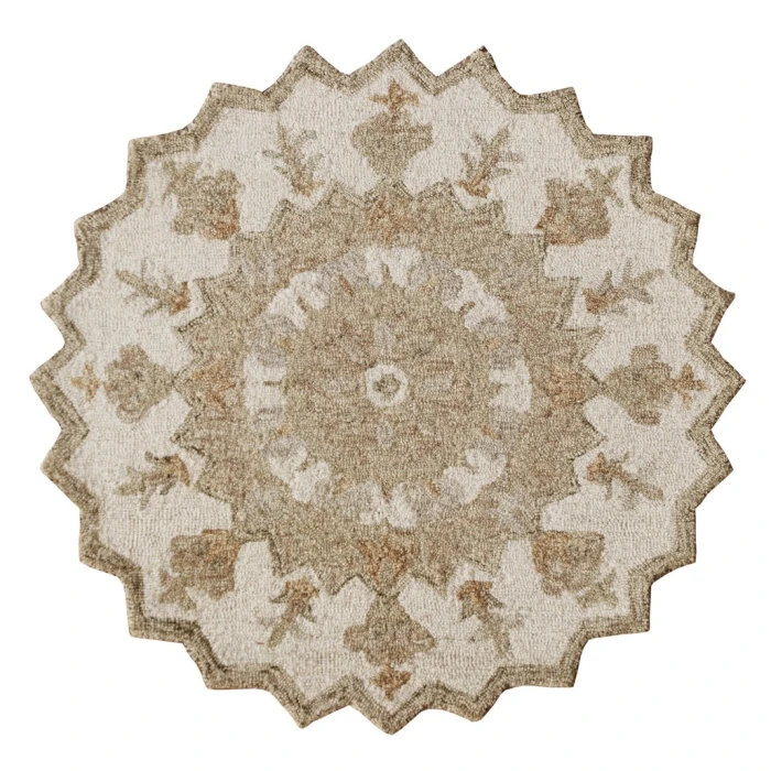 Rugs Town Rose 21706 Beige 3' Round Rug