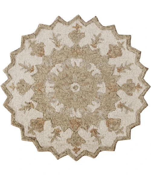 LR Home Bella Rose Beige BROSE 6ft. Round Rug