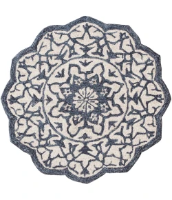 LR Home Bella Rose Blue BROSE 6ft. Round Rug