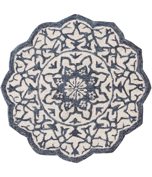 LR Home Bella Rose Blue BROSE 6ft. Round Rug