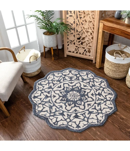 LR Home BELLA ROSE 21709 Beige 3' Round Rug