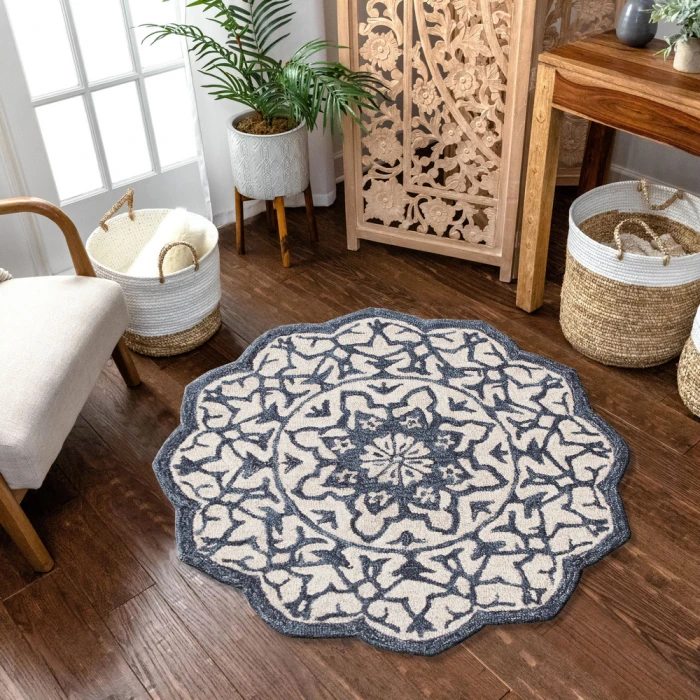 Rugs Town Rose 21709 Beige 3' Round Rug