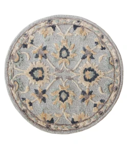 LR Home Bella Rose 21710 Gray 3' Round Rug
