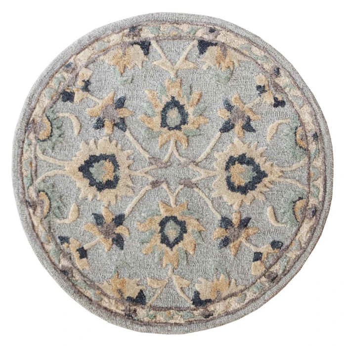 Rugs Town Rose 21710 Gray 3' Round Rug
